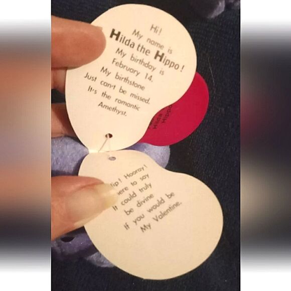 🩷Vintage Avon Hilda The Hippo Full O'Beans Collectible Plushie/Matching mini - Picture 5 of 5